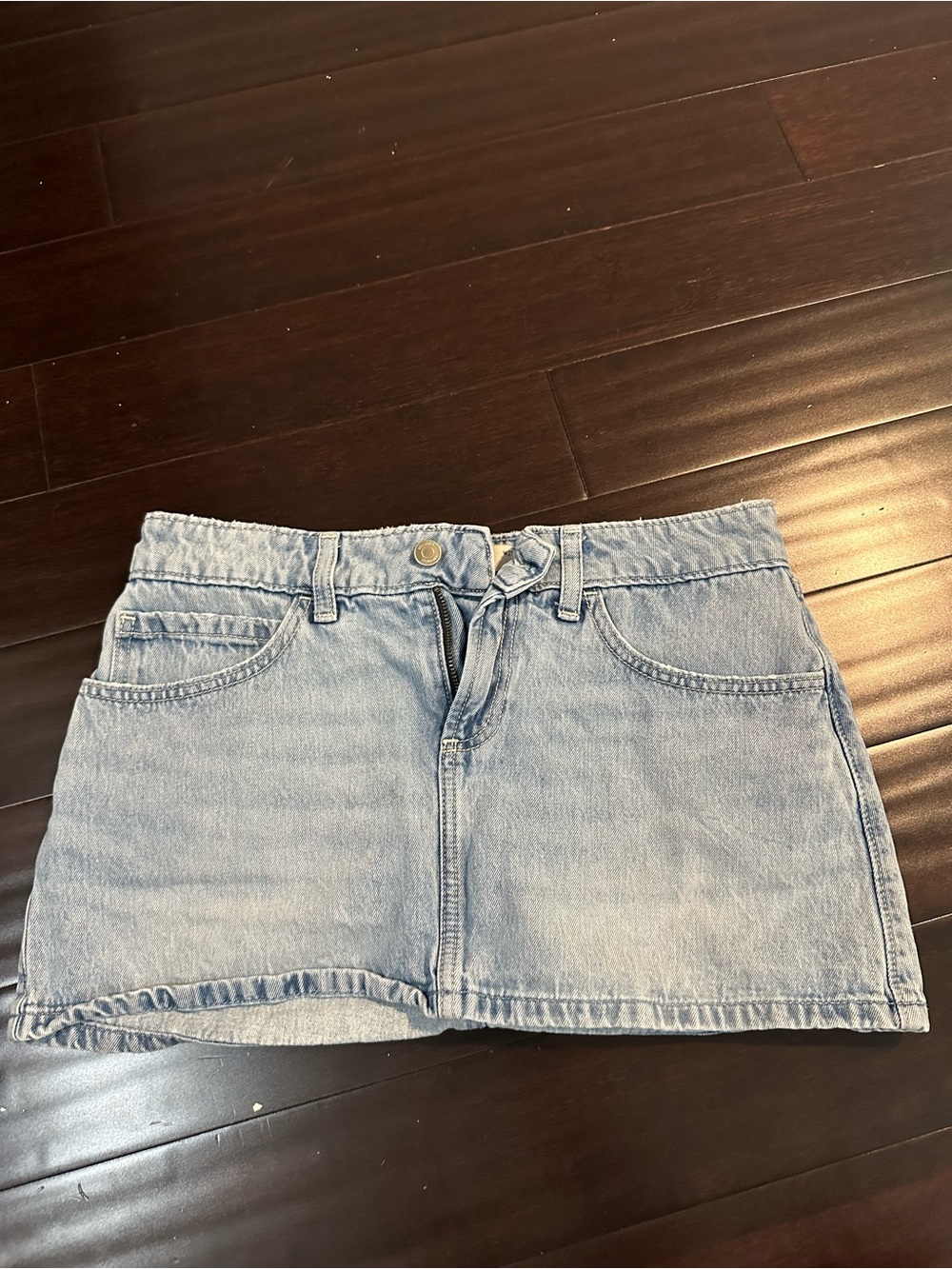 Hollister Light Blue Denim Mini Skirt